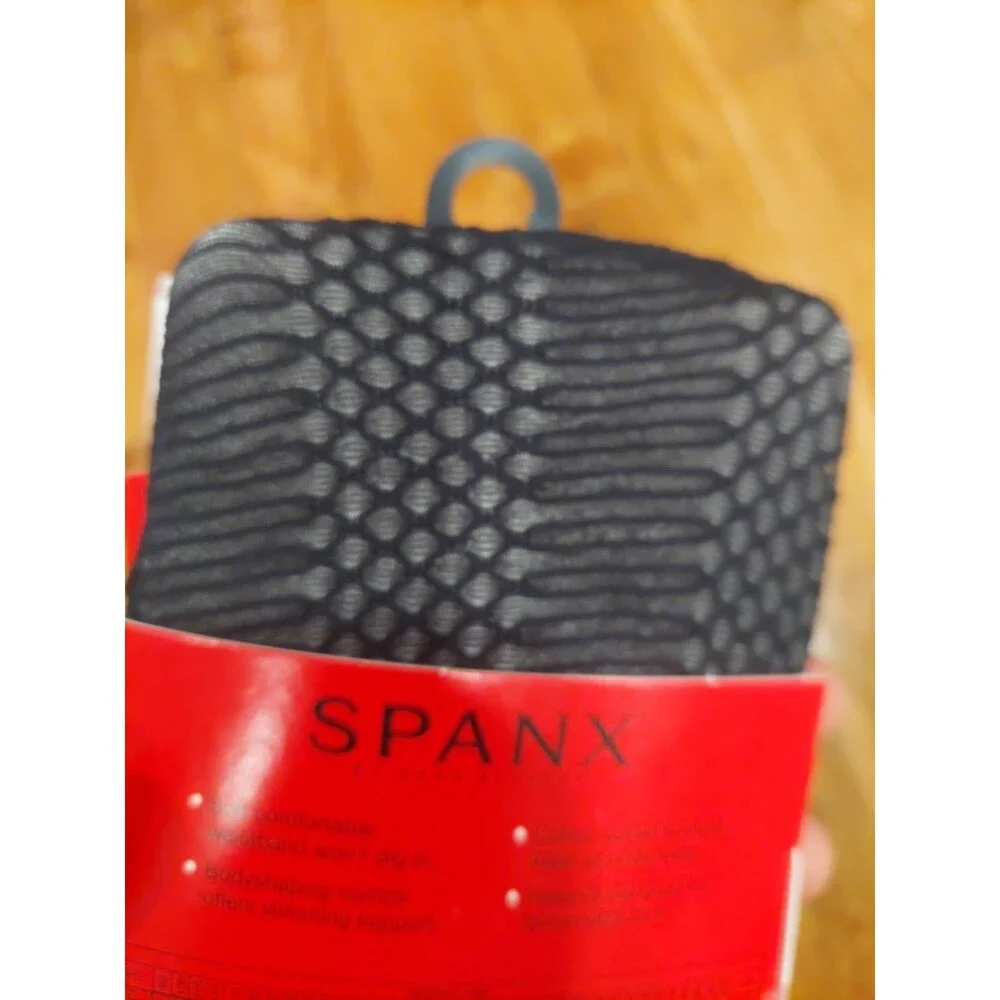 Sz E Spanx Black Patterned Bodyshaping Tight-End Tights Size E Style 958